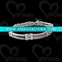 Wholesale rubber inlaid 316l stainless steel bracelet