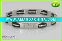 Wholesale 316L stainless steel bracelets&bangles with rubber