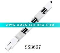 Wholesale Rubber Stainless Steel Bracelet