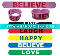 Wholesale printed silicone rubber slap bracelet