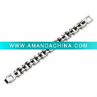 Wholesale Stainless Steel Rubber Mens Bracelet