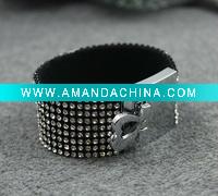 Wholesale New arrival-2011 best selling magnetic silver crystal rhinestone bracelet