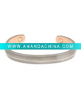 Wholesale Magnetic Copper Cuff Bracelet with Pewter Finish