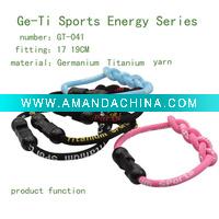 Wholesale germanium titanium silicone sports fashion jewelry braided bracelet