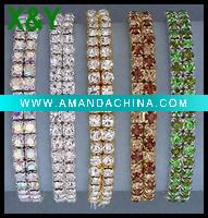 Wholesale 2 Rows of Vibrant Elastic Bracelet With Rhinestone