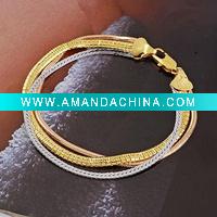 Wholesale rhodium plating gold copper bracelet