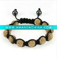 Wholesale Ecru color crystal shamballa bracelets