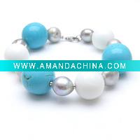 Wholesale Natural Turquoise Bracelet with Freshwater Pearl