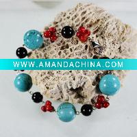 Wholesale gemstone jewelry/turquoise bracelet/semi-precious gemstone bracelet