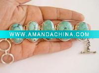 Wholesale Sterling Silver TURQUOISE Bracelet, Beautiful Jewellery supplier, Gem Jewellery supplier, Semiprecious Bracelet