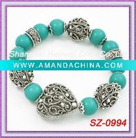 Wholesale Heart Shaped with turquoise beads Bracelet