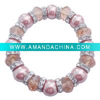 Wholesale New Style Top Grade Natural Pearl Crystal Bracelet