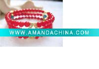 Wholesale 2010 red color fashion mixed color satone bracelet OEM