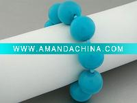 Wholesale TURQUOISE COLORED BEAD STRETCH BRACELET