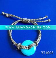 Wholesale wholesales round turquoise leather bracelect