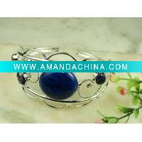 Wholesale natural turquoise sterling silver bangle, fashionable bangle