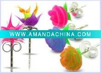 Wholesale turquoise silicone earring