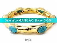 Wholesale Plated gold turquoise bangle