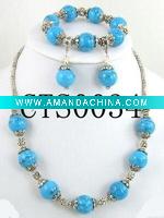 Wholesale turquoise beads fashion jewelry set