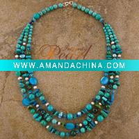 Wholesale NC358 brightly painted Necklace, Triple-strand Turquoise Necklaces