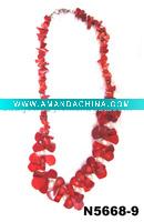 Wholesale Natural stone jewelry/turquoise & coral necklace/semi-previous stone jewelry(N5668-9)