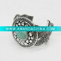 Wholesale Fashion Turquoise Alloy Cuff Bangle