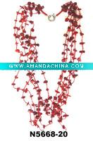 Wholesale Natural stone jewelry/turquoise & coral necklace/semi-previous stone jewelry(N5668-20)