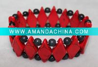 Wholesale Red and black turquoise bracelet