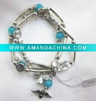 Wholesale 2011 hot turquoise beaded elastic bracelet with fashion design