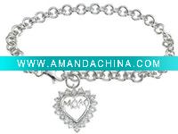 Wholesale fashion 925 Silver Bracelet , Fashion heart bracelet
