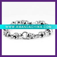 Wholesale 2011 men skull stainless steel bangle and bracelet MLB-033
