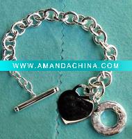 Wholesale Classical 925 Solid Silver Heart Tag Bracelet Jewelry (SVB040)