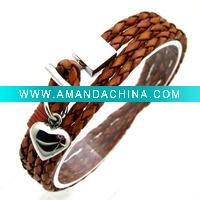Wholesale Top 1 red color braided leather bracelets