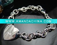 Wholesale Wholsale, 925 Sterling Silver fashion jewelry heart tag BRACELET bangle free shipping,Penoyjewelry B67
