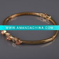 Wholesale 2011 fashion copper alloy zircon love heart lucky bracelet bangle jewelry