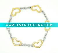 Wholesale friendship stainless steel Stamping Fashion Heart-shaped charm bracelets