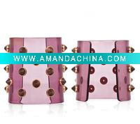 Wholesale B501 RED ACRYLIC BANGLE WITH GOLDEN STUDS