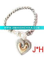 Wholesale 2010 fashion ladies' newest designer bracelet of heart pendant bracelet