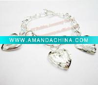 Wholesale fashion sterling silver chain heart charms bracelet bangle thin jewelry