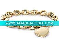 Wholesale Fashion Gold Alloy Heart Chain Bracelet Jewelry HSYBR139