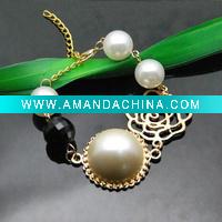 Wholesale Wholesale Fashion pearl bracelet with flower (D01337-1)