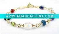 Wholesale Sterling Silver Wire wrapped Gemstone Bracelets