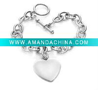 Wholesale Fashion Charm Heart Chain Bracelet Jewelry HSYBR148