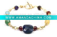 Wholesale 14K Gold Faceted stone Chakra Balancing Bracelets
