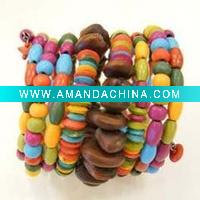 Wholesale charm multi-color beaded bracelet