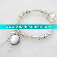 Wholesale fashion zinc alooy pendant bracelet made of silver palting, with round shape