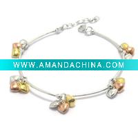 Wholesale Many kinds of plating silver bracelet with heart shape