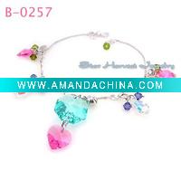 Wholesale Colorful heart charm fashion crystal jewelry