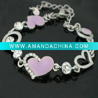 Wholesale Heart Bracelet Crystal Bracelet Alloy Bracelet Costume Bracelet Crystal Jewellery Fashion Jewelry-BE566