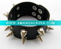 Wholesale fashion leather steel bracelets for men